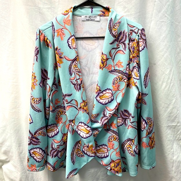 The office edit open front asymmetrical shawl ladies sz xl - Picture 1 of 4